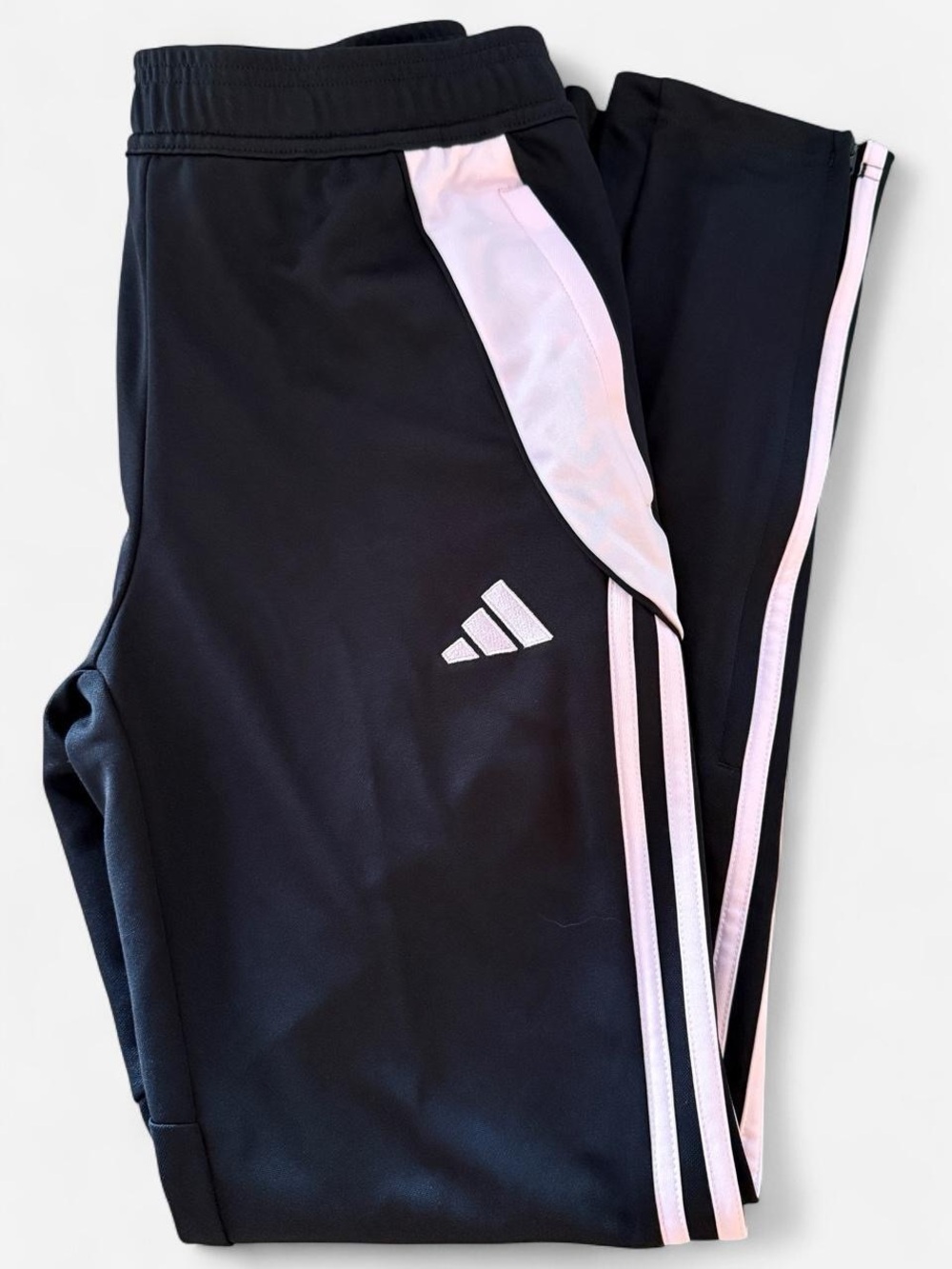 Adidas Girls Tiro 24 Track Pants Black Clear Pink AEROREADY NWT Size L 13-14Y